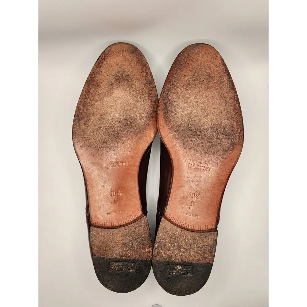 Bally Marconi Brown MADE IN ITALY Mens 10.5 D Leather Cap Toe Oxford Dress Shoes